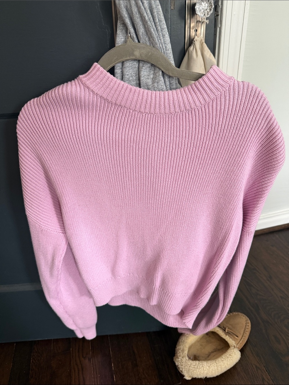 Pink Abercrombie Ribbed Crewneck Sweater - Women